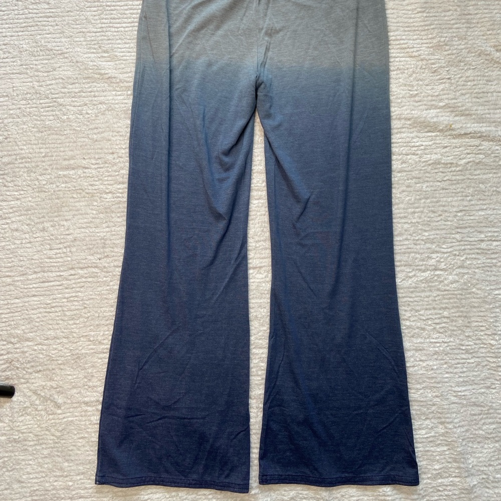 American Eagle S Blue White Gray Ombré Elastic Waist Wide Leg Pants Bottoms - Picture 4 of 9